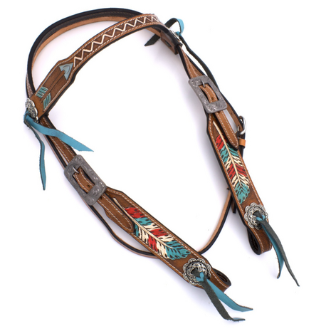 Western Hoofdstel Turquoise Arrow Tooling