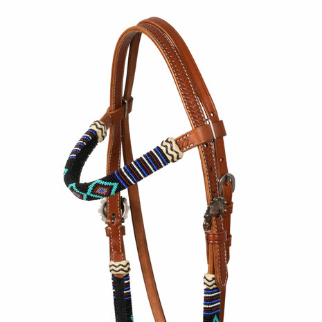 Pool&rsquo;s Perla Beaded Oiled Western Hoofdstel