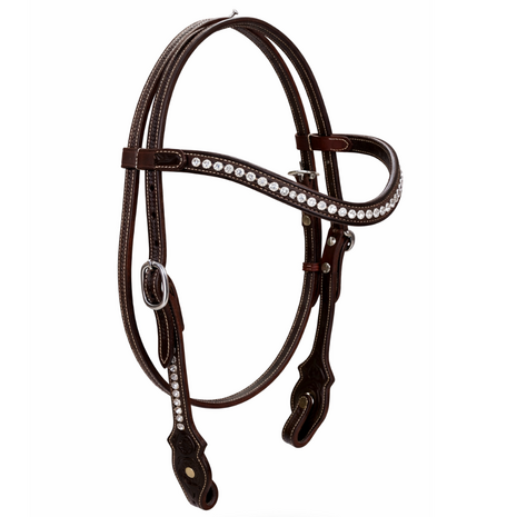 Crystals Browband Western Headstall | Russet, Chestnut &amp; Dark Chestnut | QH