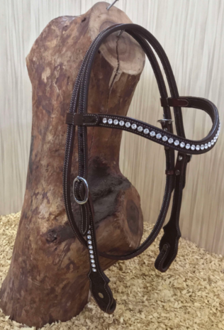 Crystals Browband Western Headstall | Russet, Chestnut &amp; Dark Chestnut | QH
