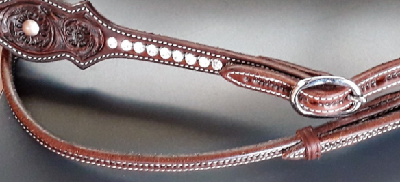 Crystals Browband Western Headstall | Russet, Chestnut &amp; Dark Chestnut | QH