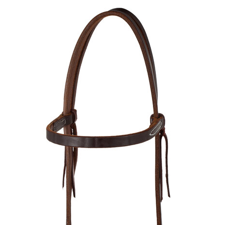 Browband Western Bridle &ndash; Oiled Leather with Black Steel Buckle 