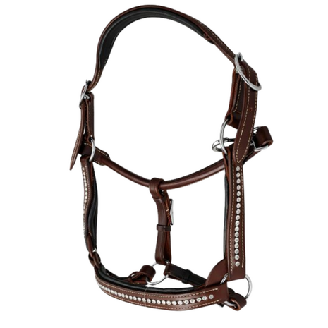 Lederen Halster &ndash; Witte Strassstenen