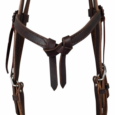 Lakota Stitched Pro Bridle QH Brown | Western Hoofdstel met Teugels