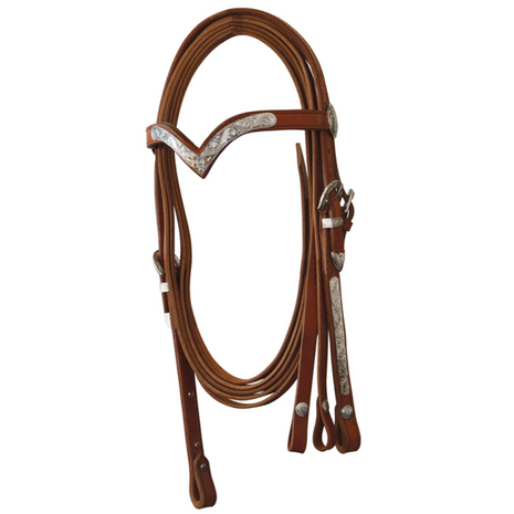 Lakota Western Hoofdstel met Silver Finish - Inclusief Teugels