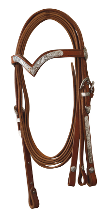 Lakota Western Hoofdstel met Silver Finish - Inclusief Teugels