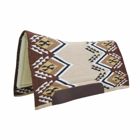 Pool&rsquo;s Texas Contoured Westernpad &ndash; Wol met Geperforeerd Vilt (34 x 36) Brown