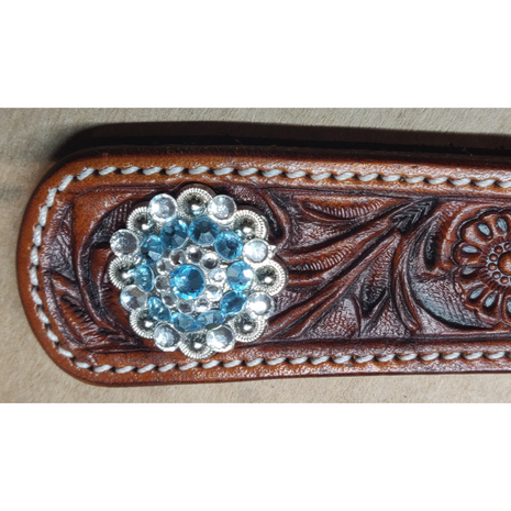 RHINESTONE Concho Flower Setting Aqua