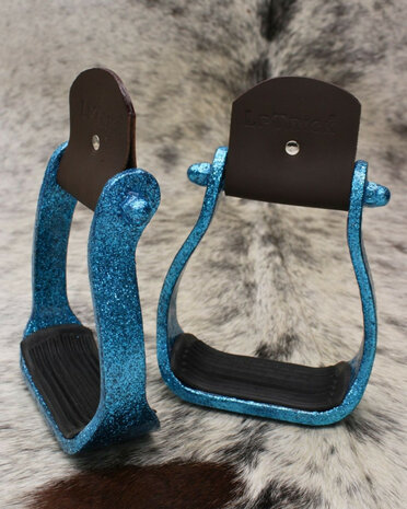 Western stijgbeugels aluminium antislip voetbed - Blauw