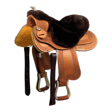 Merino schapenvacht seatsaver voor westernzadel Bruin