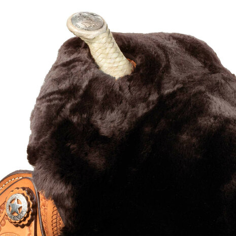 Merino schapenvacht seatsaver voor westernzadel Bruin