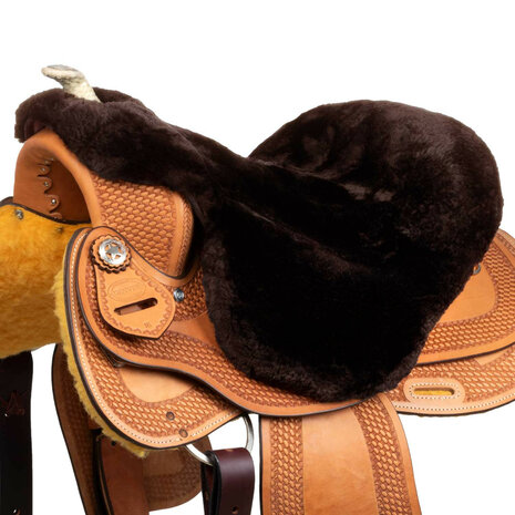 Merino schapenvacht seatsaver voor westernzadel Bruin