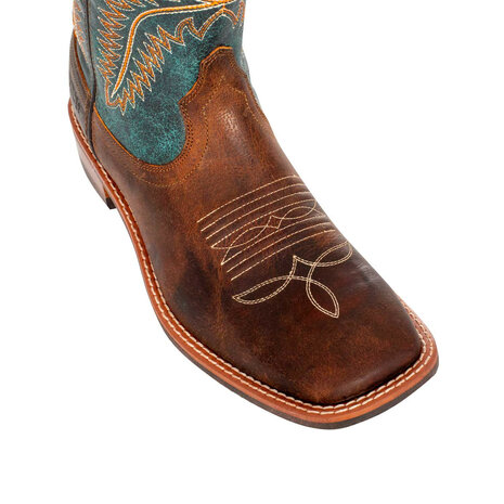 Pool&rsquo;s western unisex enkellaars van leer Turquoise