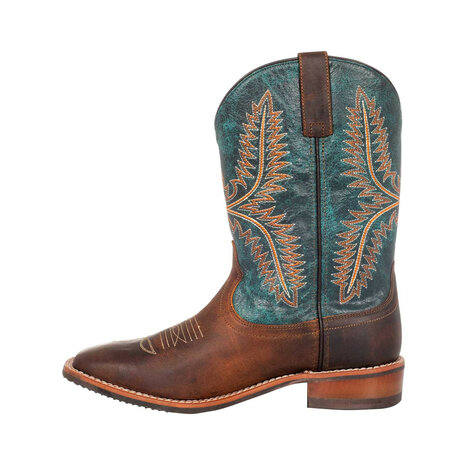 Pool&rsquo;s western unisex enkellaars van leer Turquoise