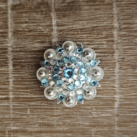 RHINESTONE Concho Flower Setting Aqua