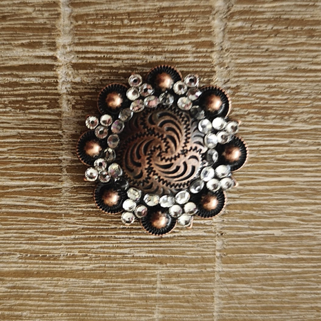 RHINESTONE Concho Flower Setting Copper White