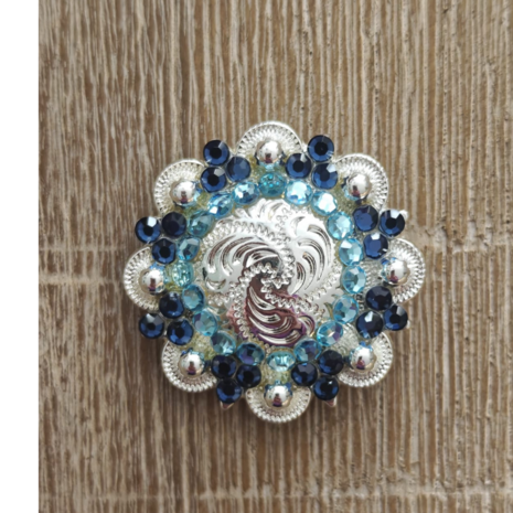 RHINESTONE Concho Flower Setting Blue
