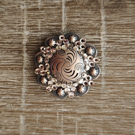 RHINESTONE Concho Flower Setting Copper Peach
