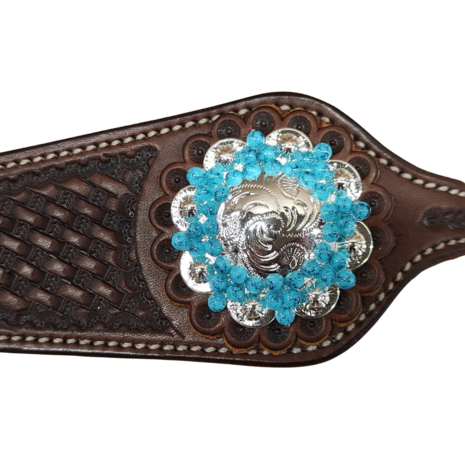 RHINESTONE Concho Flower Setting Silver Turquoise
