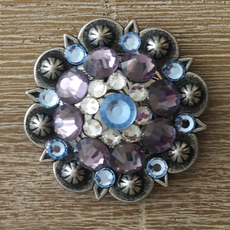 RHINESTONE Concho Flower Setting Tanzanite Blue