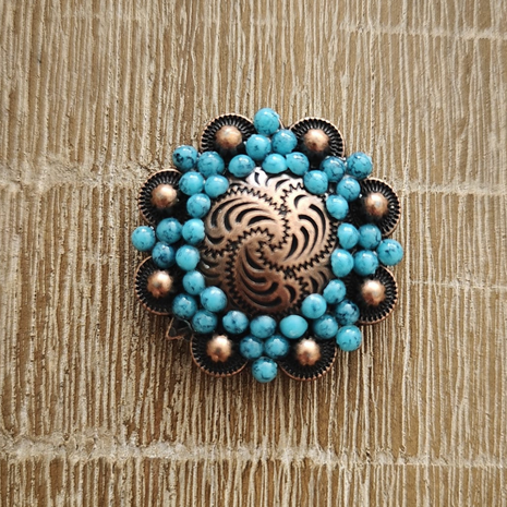 RHINESTONE Concho Flower Setting Copper Turquoise