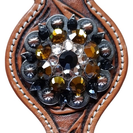 RHINESTONE Concho Flower Setting Black Tea
