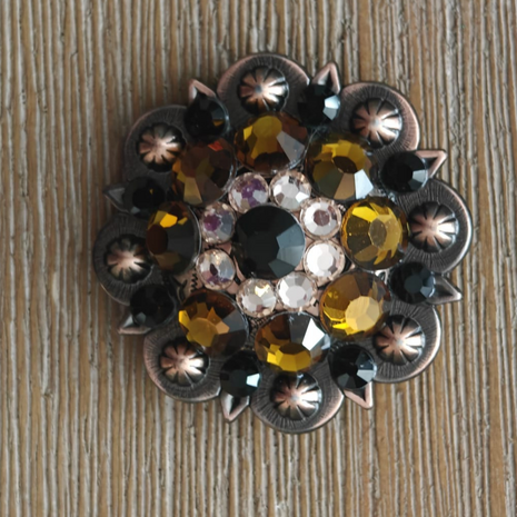RHINESTONE Concho Flower Setting Black Tea