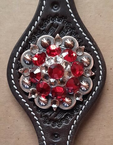 RHINESTONE Concho Flower Setting Ruby Red