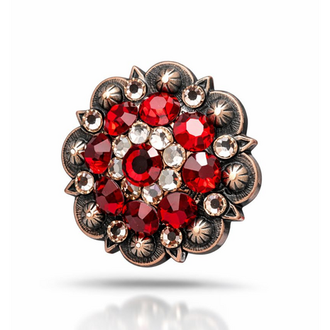 RHINESTONE Concho Flower Setting Ruby Red