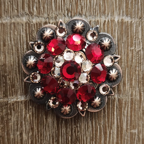 RHINESTONE Concho Flower Setting Ruby Red
