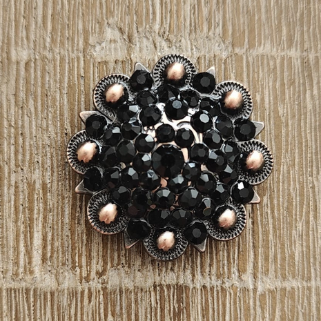 RHINESTONE Concho Flower Setting Copper Full Black