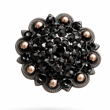 RHINESTONE Concho Flower Setting Copper Full Black