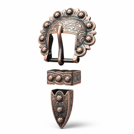 COPPER Buckle Set &ndash; 3-piece (Buckle, Loop &amp; Tip) &ndash; 5/8&Prime;