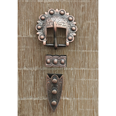 COPPER Buckle Set &ndash; 3-piece (Buckle, Loop &amp; Tip) &ndash; 5/8&Prime;