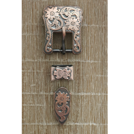 Buckle Set 3-piece &ndash; Silver met Copper Overlay