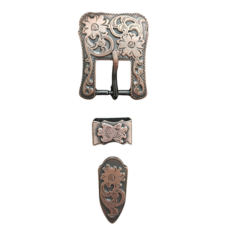 Buckle Set 3-piece &ndash; Silver met Copper Overlay