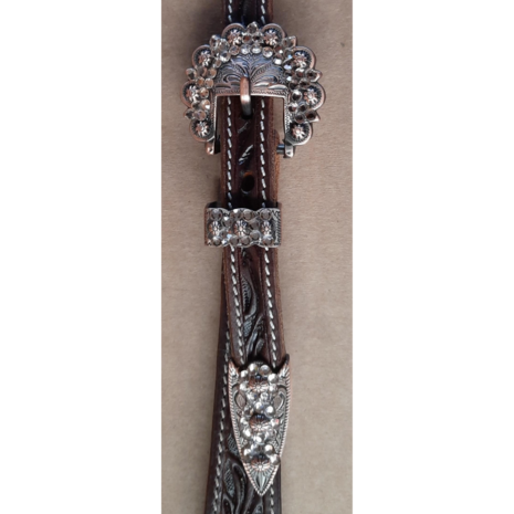 Antique Copper Buckle Set met Peach Rhinestones &ndash; 5/8 inch