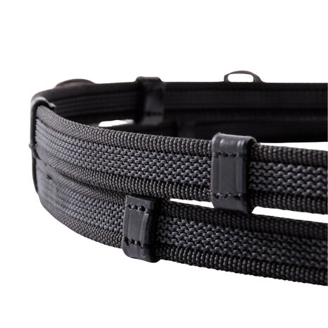 Rubber Grip Teugels met Strass Steentjes &amp; Karabijnhaak &ndash; 16mm