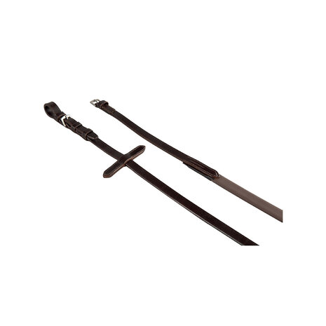 Equestro Clovis Soft Leather &amp; Rubber Grip Teugels &ndash; RVS