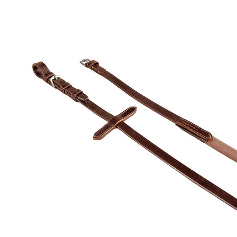 Equestro Clovis Soft Leather &amp; Rubber Grip Teugels &ndash; RVS