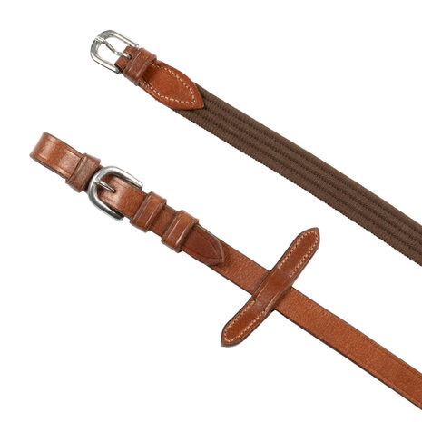 Supreme Cotton Web Teugels met Lederen Stops &ndash; Zwart, Bruin &amp; Cognac