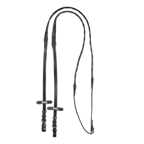 Equestro Magna Grip Teugels &ndash; Soft Leather &amp; Rubber Inserts &ndash; RVS