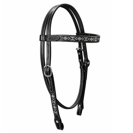 Browband Headstall Black Beads  - Quarter -5 Kleuren