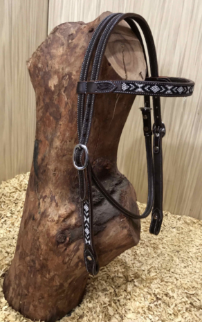Browband Headstall Black Beads  - Quarter -5 Kleuren
