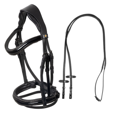 Equestro Anatomisch Hoofdstel met Lakleder en Strass
