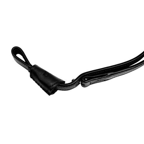 Equestro Dressuurbeugelriemen - "T" Sluiting - Zwart &amp; Bruin