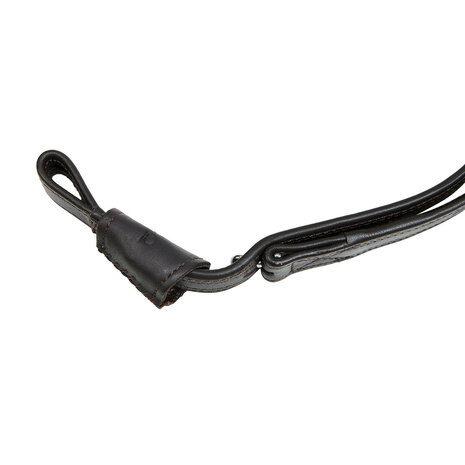 Equestro Dressuurbeugelriemen - "T" Sluiting - Zwart &amp; Bruin