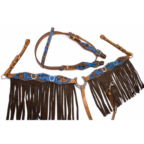 Westernset Turquoise met Hoefijzer concho's 