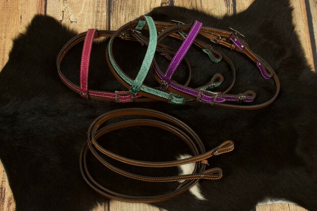 Westernset Glitters &ndash; Minishetty / Shetty &ndash; Hoofdstel en Borsttuig