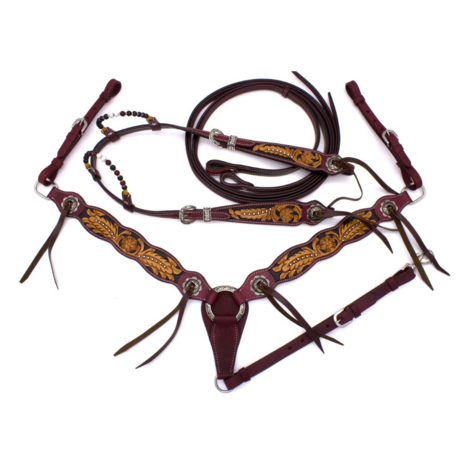 Vintage Westernset &ndash; Two Ear Hoofdstel, Teugels &amp; Borsttuig